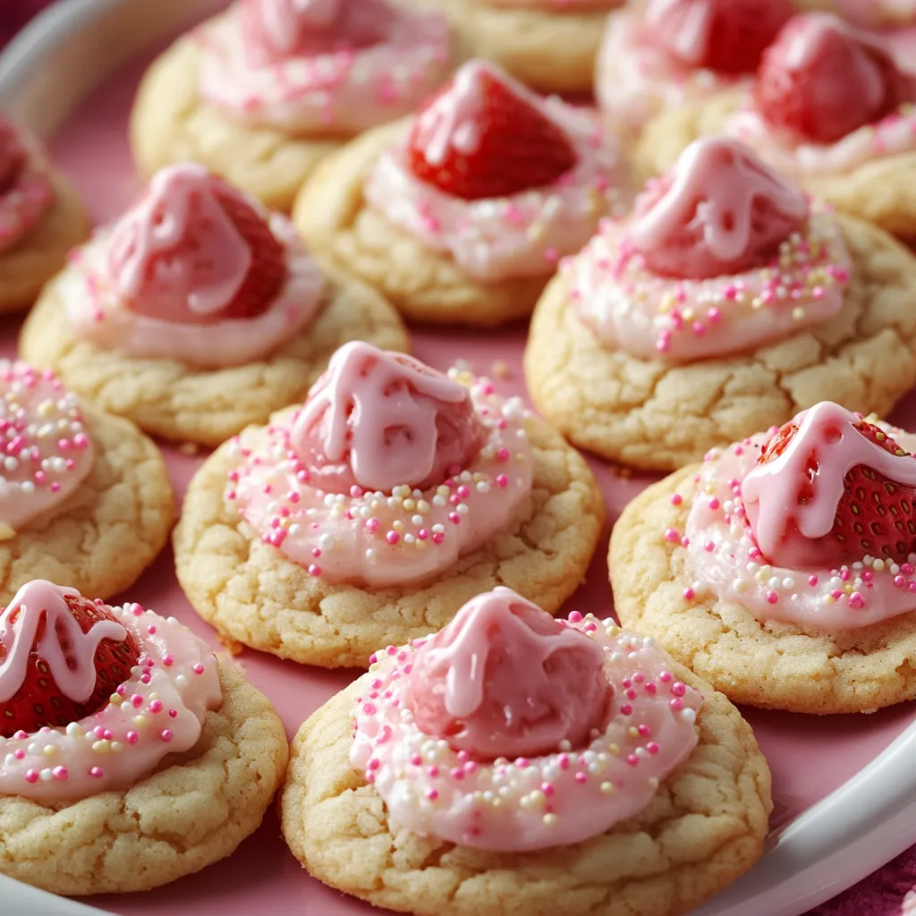 Galletas de Fresa con Beso de Chocolate