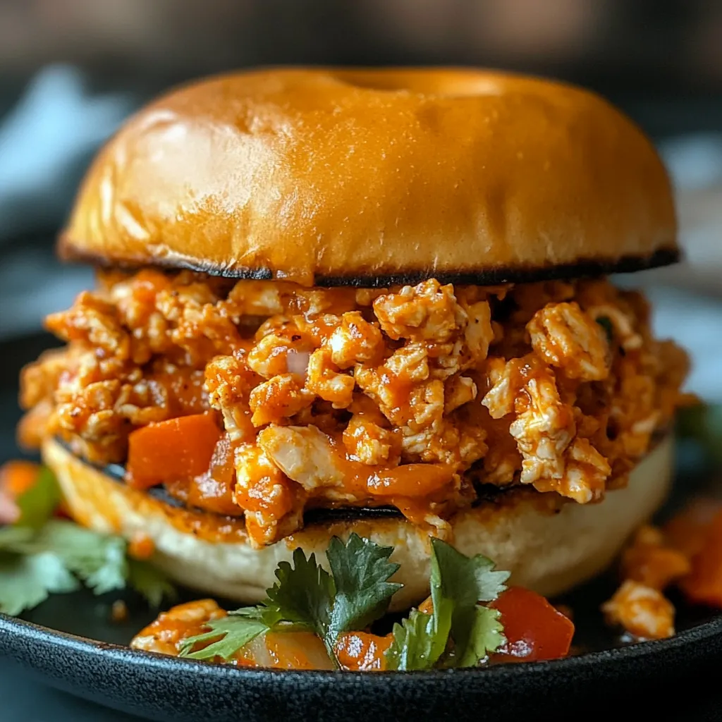 Deliciosas Hamburguesas Cajún de Pollo Desmenuzado