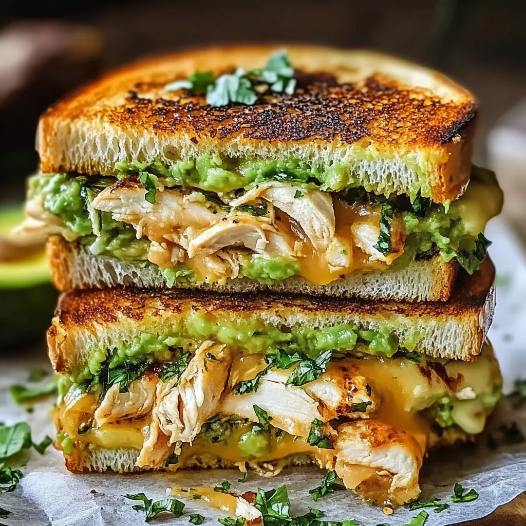 Sandwich Fundido de Pollo y Aguacate