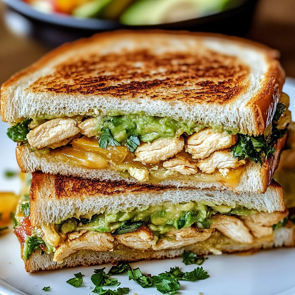 Sándwich de Pollo y Aguacate Fundido