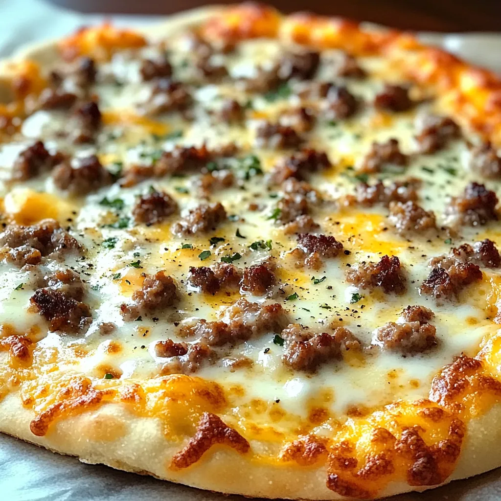 Pizza Desayuno con Pan y Salsa de Chorizo