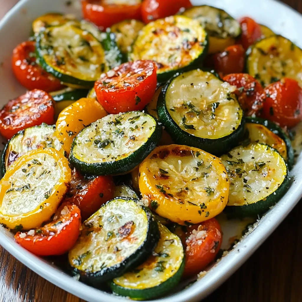 Calabacín, Calabaza y Tomates Asados con Ajo y Queso Manchego