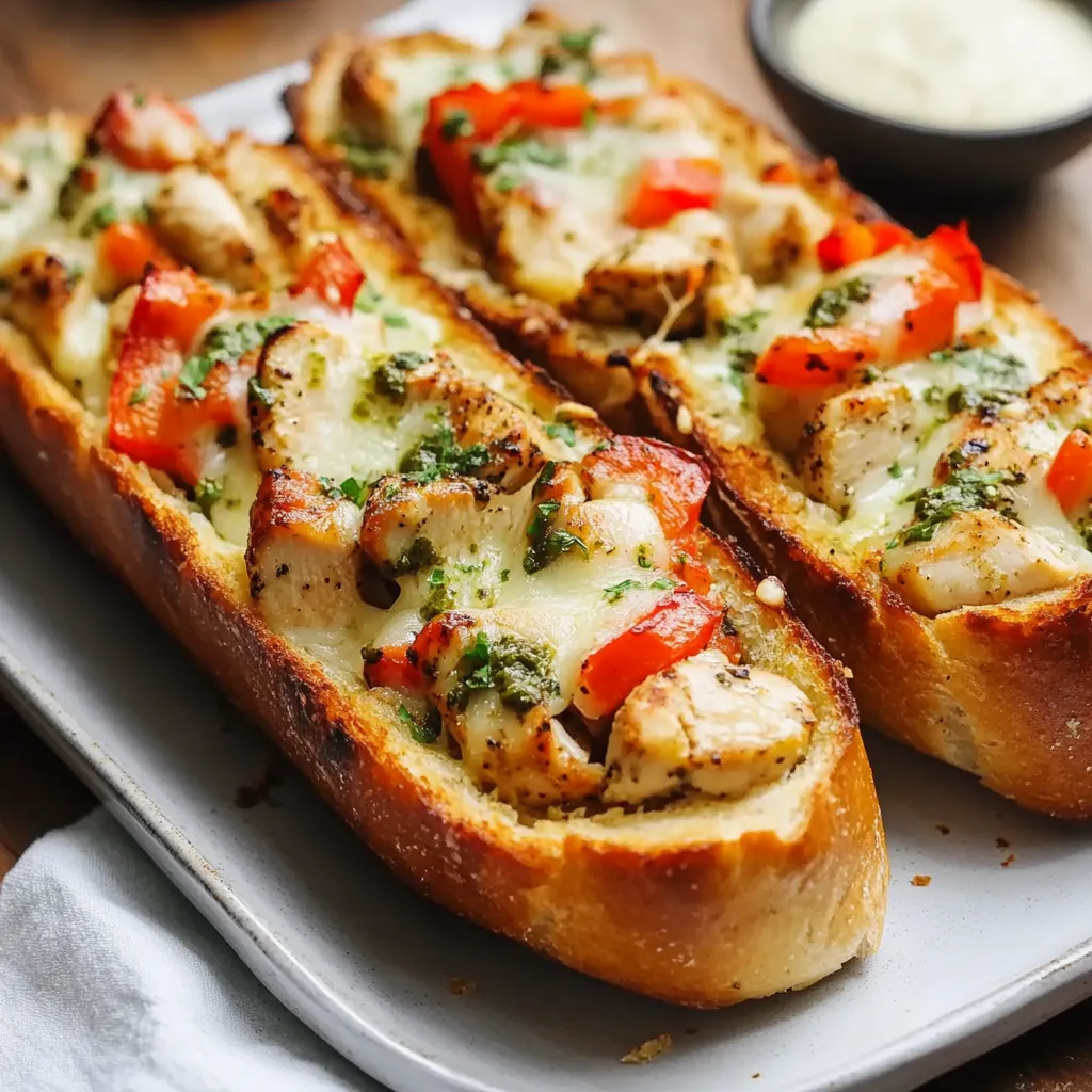 Pan de Ajo Relleno de Pollo y Queso