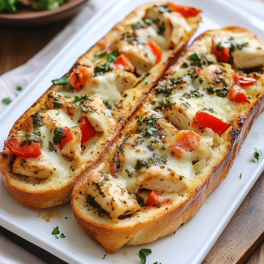 Pan de Ajo Relleno de Pollo y Queso