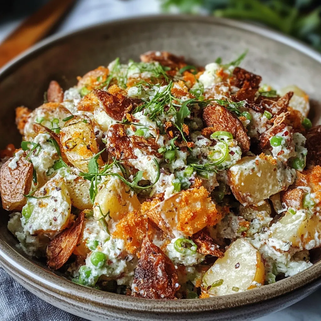 Ensalada de Patatas Aplastadas Crujientes