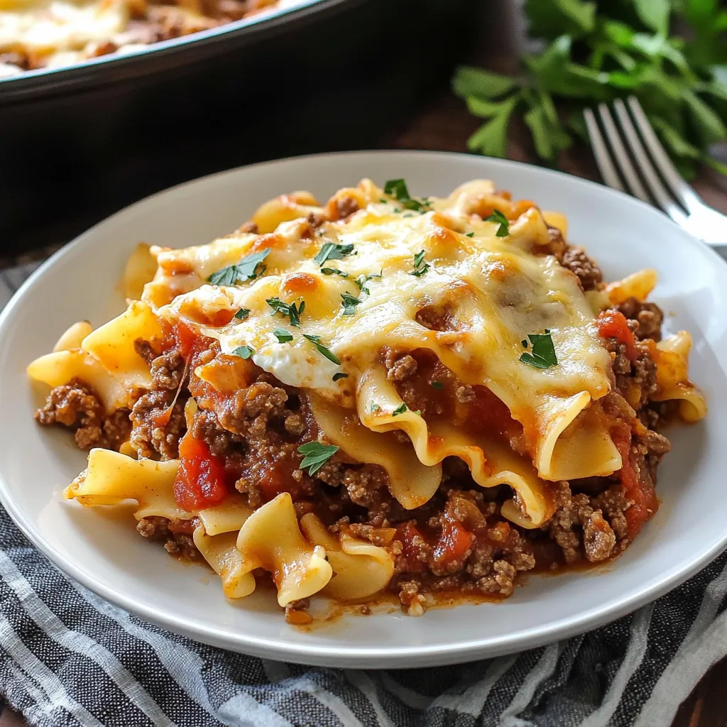 Cazuela de Fideos con Carne y Crema Agria