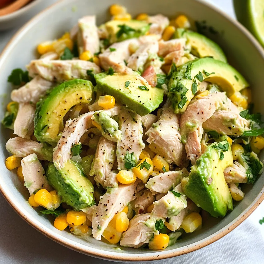 Ensalada de Pollo con Aguacate Saludable