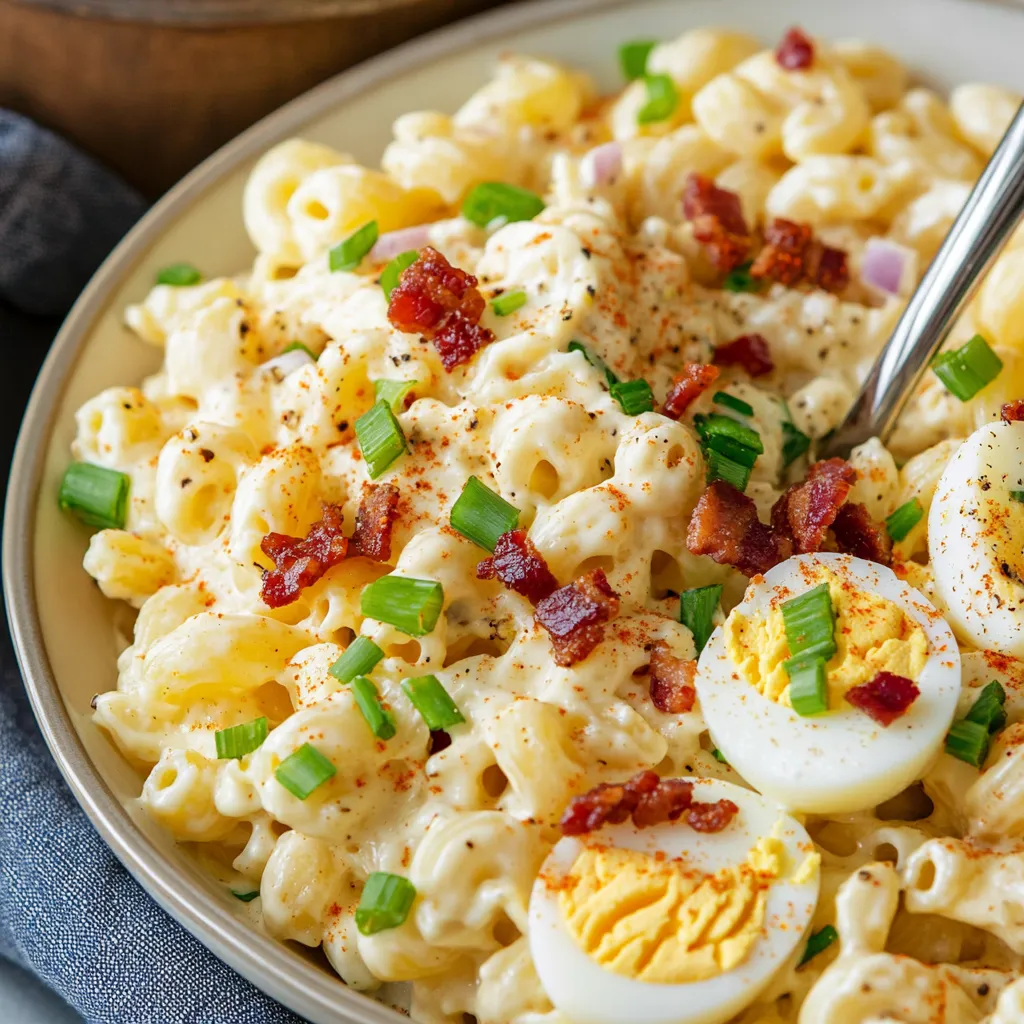 Ensalada de Pasta Cremosa Estilo Huevos Rellenos