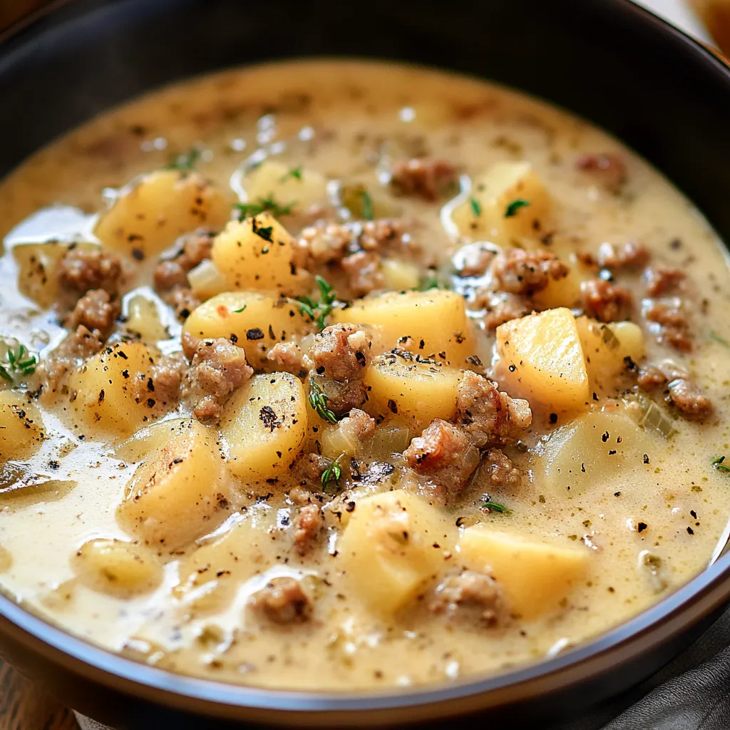 Sopa Cremosa de Chorizo y Patatas