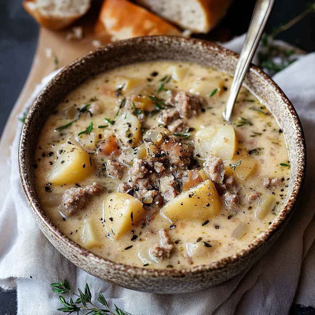 Sopa Cremosa de Chorizo y Patatas