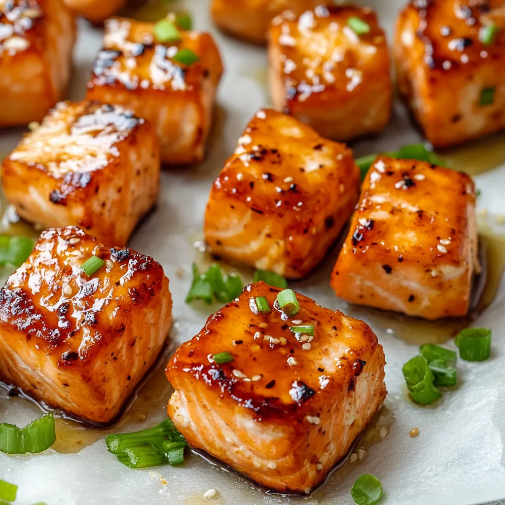 Bocaditos de Salmón Glaseados con Miel y Ajo