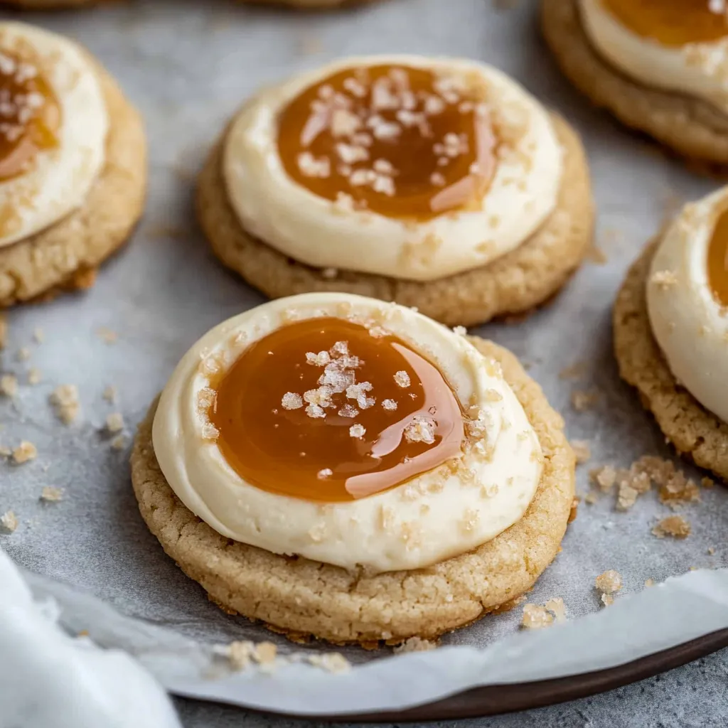 Galletas de Cheesecake con Caramelo Salado