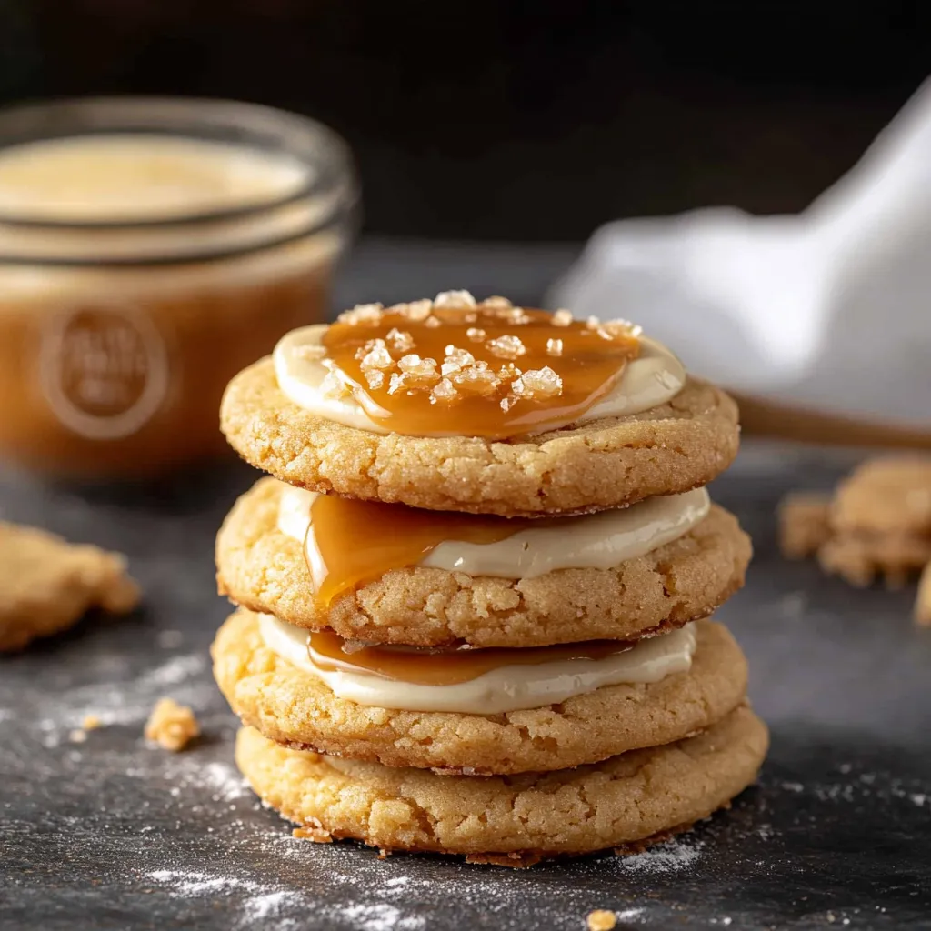 Galletas de Cheesecake con Caramelo Salado