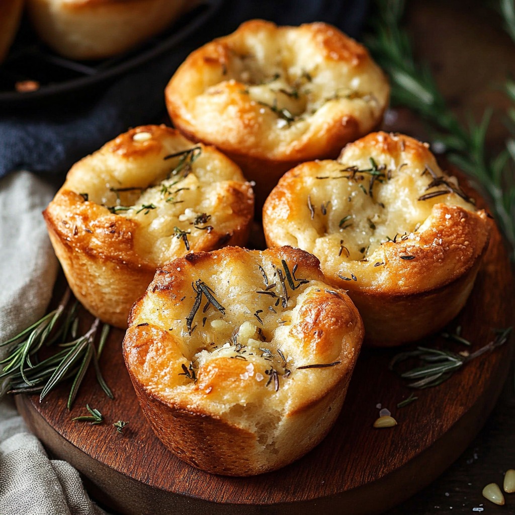 Muffins Focaccia de Romero y Ajo