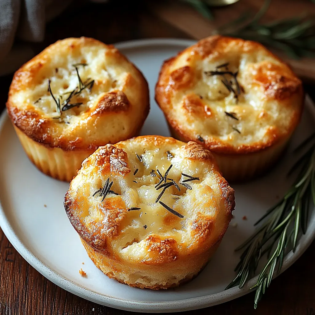 Muffins de Focaccia con Ajo y Romero