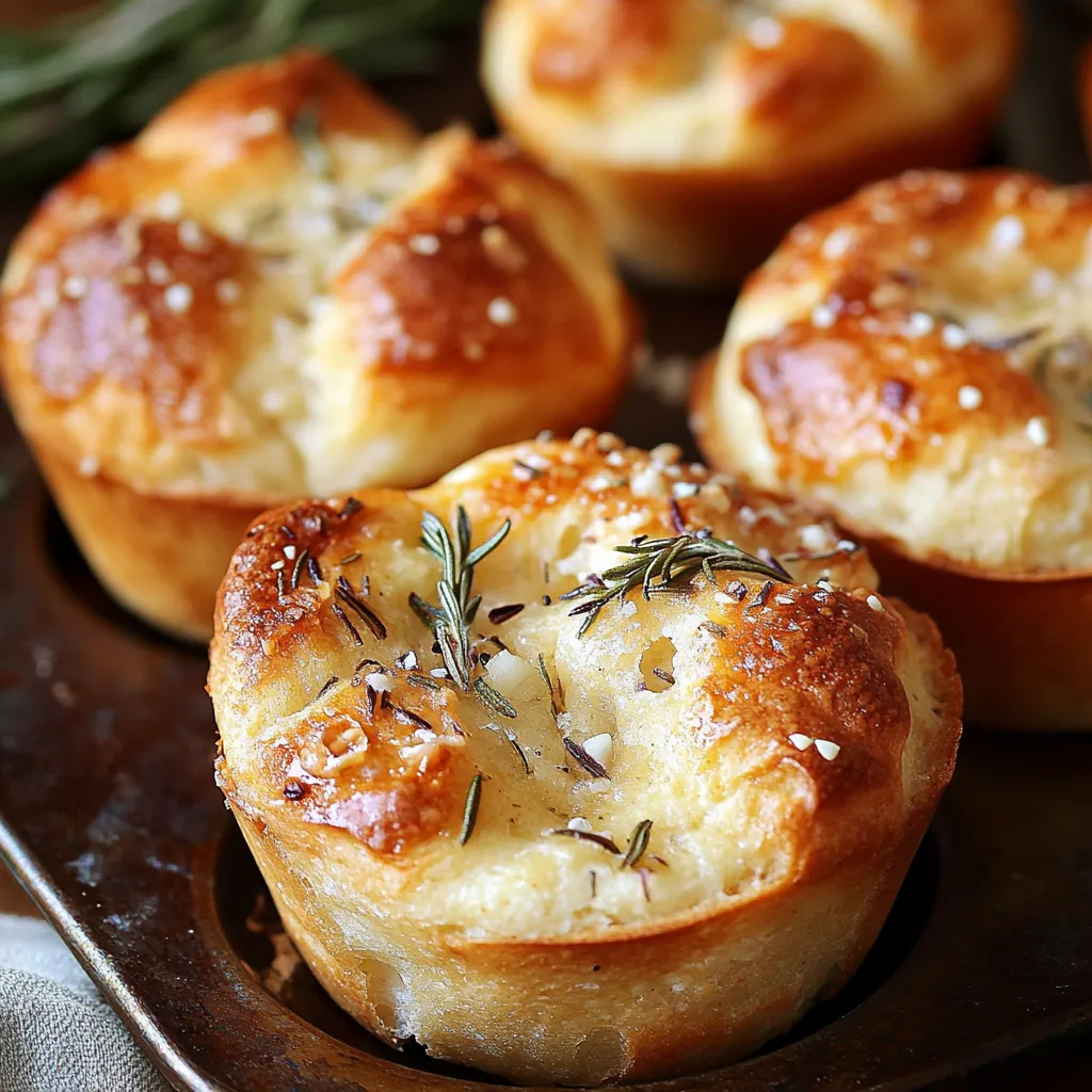 Muffins de Focaccia con Ajo y Romero