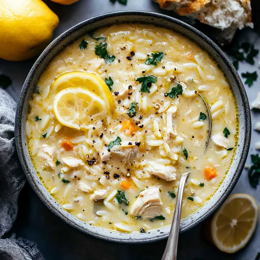 Sopa de Pollo con Limón y Pasta