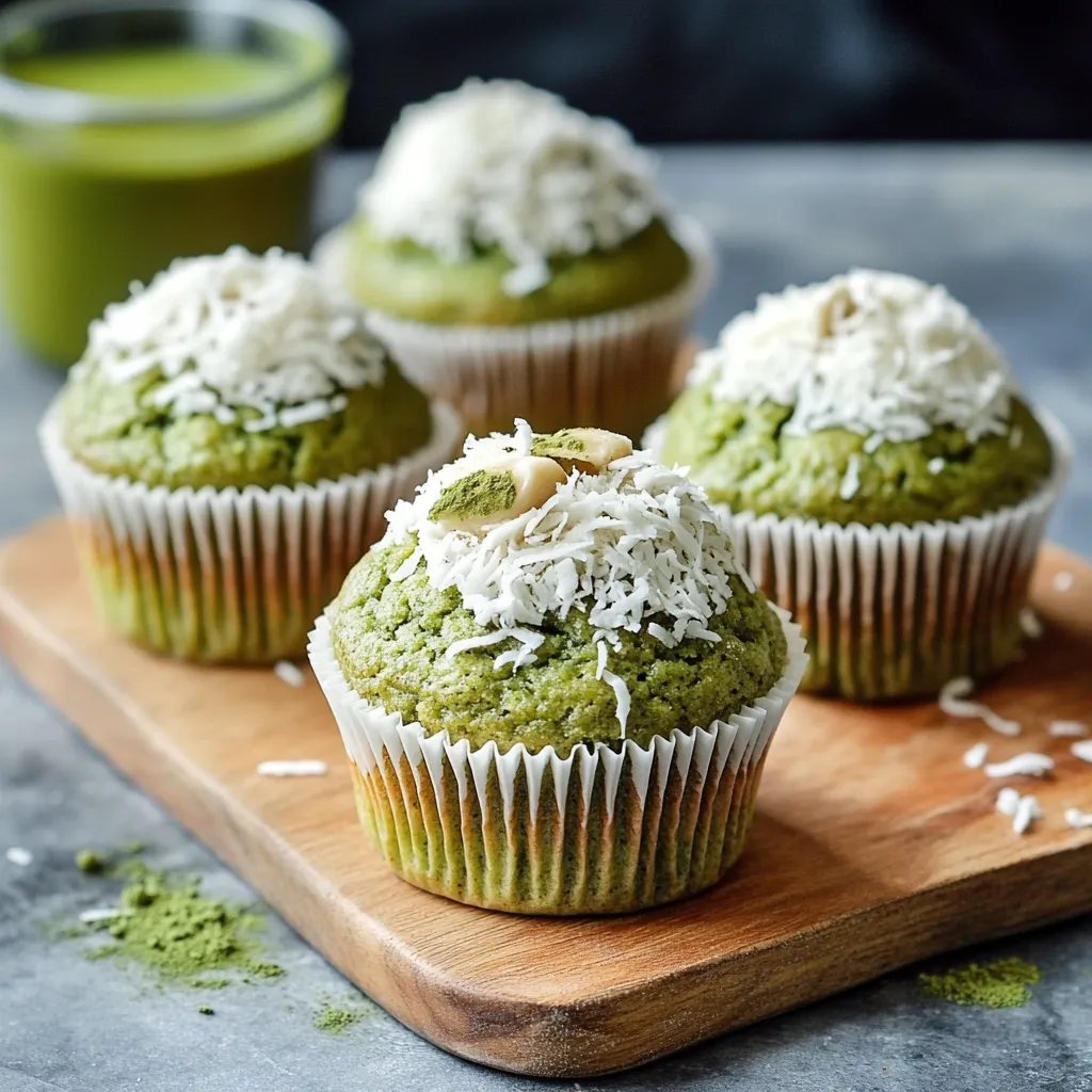 Muffins de Matcha con Plátano y Coco