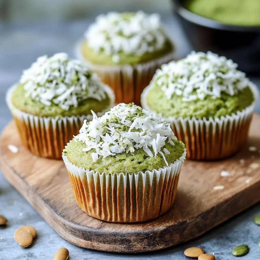 Deliciosos Muffins de Matcha con Plátano y Coco