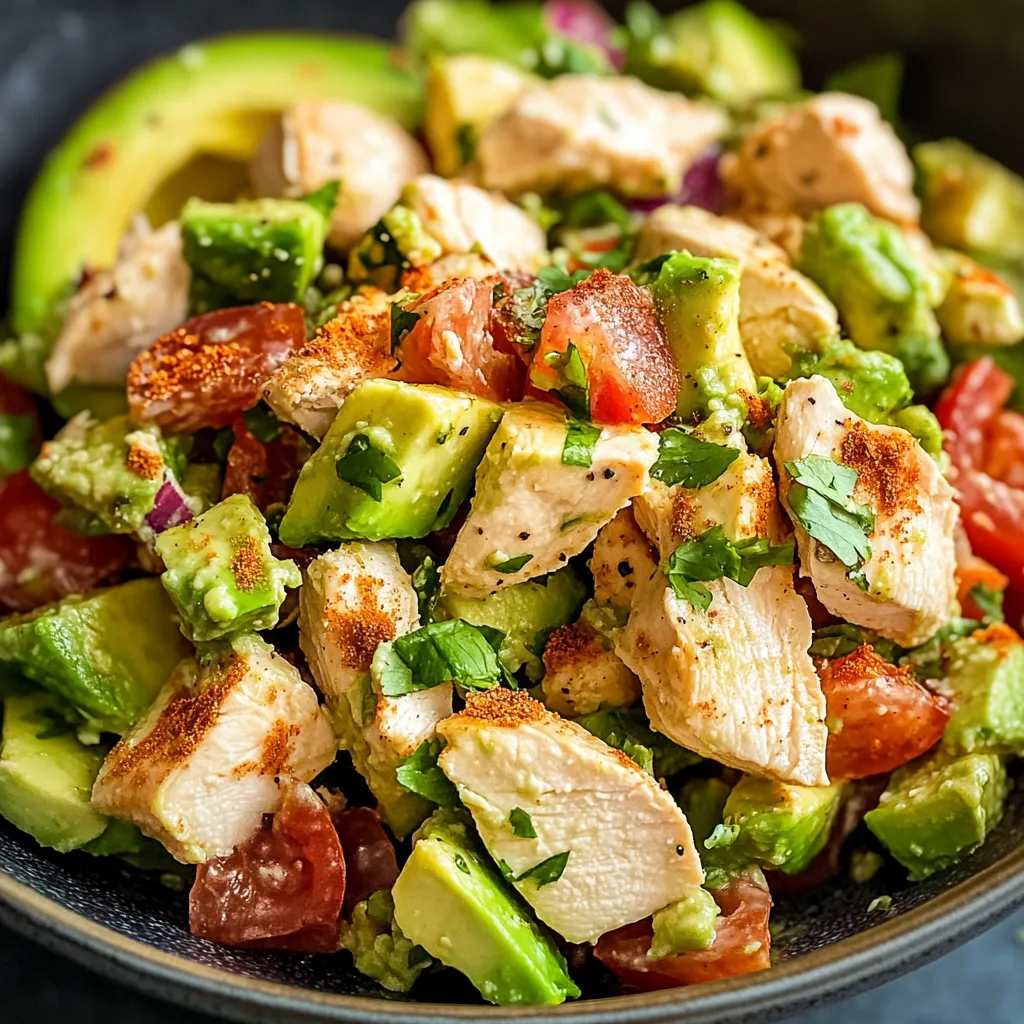 Deliciosa Ensalada de Pollo con Aguacate Saludable