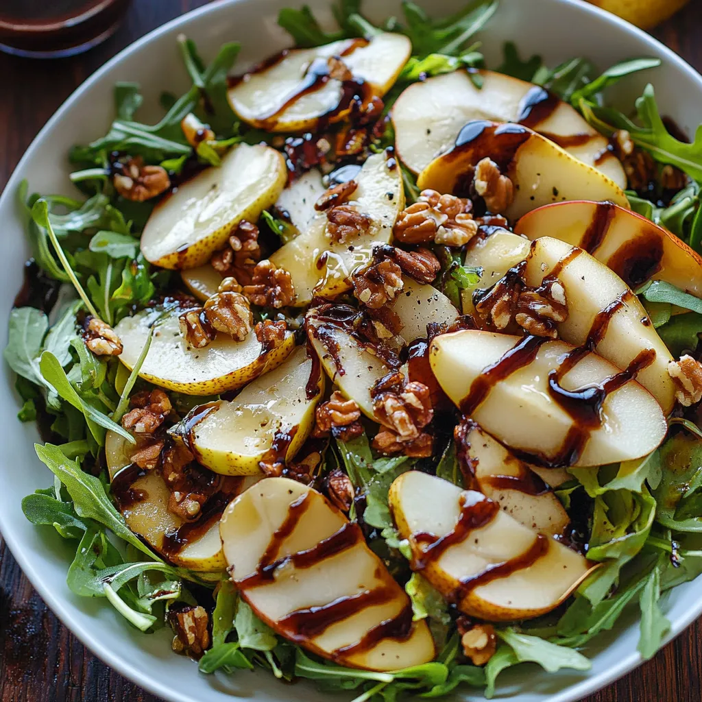 Ensalada de pera con aderezo balsamico