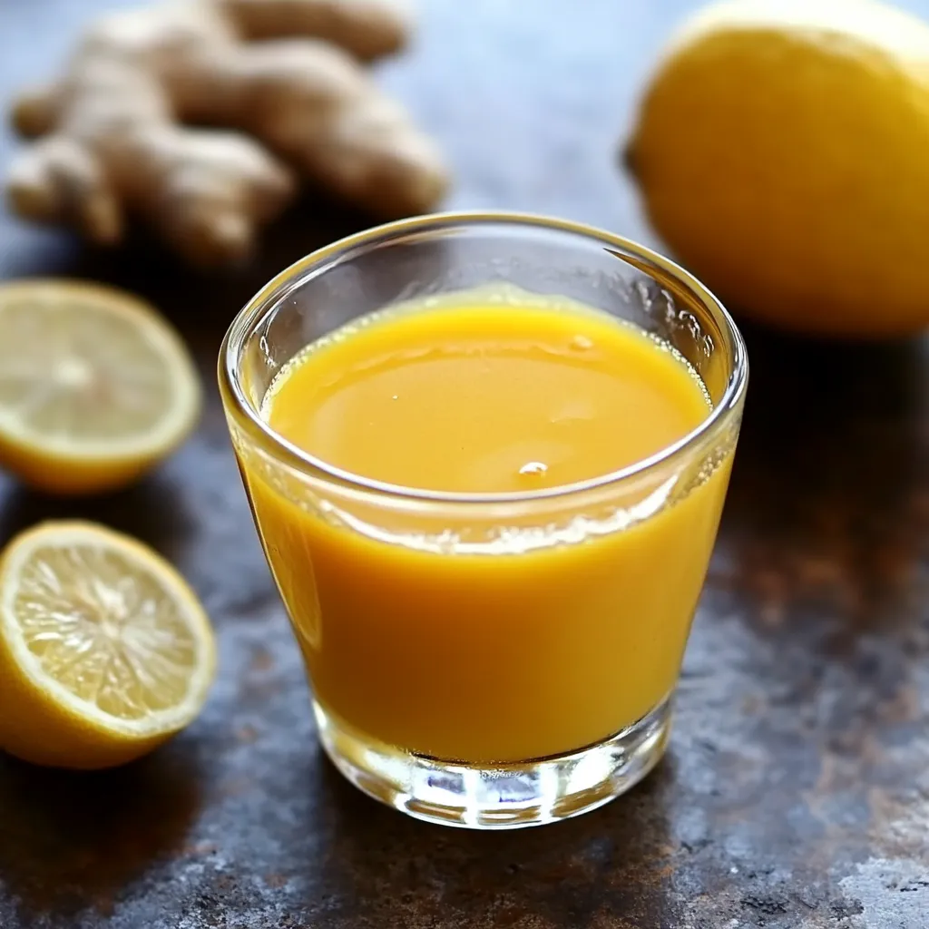 Delicioso Shot de Limón Jengibre y Cúrcuma