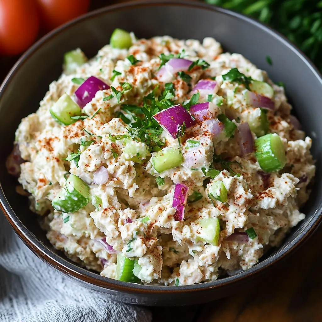 Ensalada de Atún con Requesón Alta en Proteínas