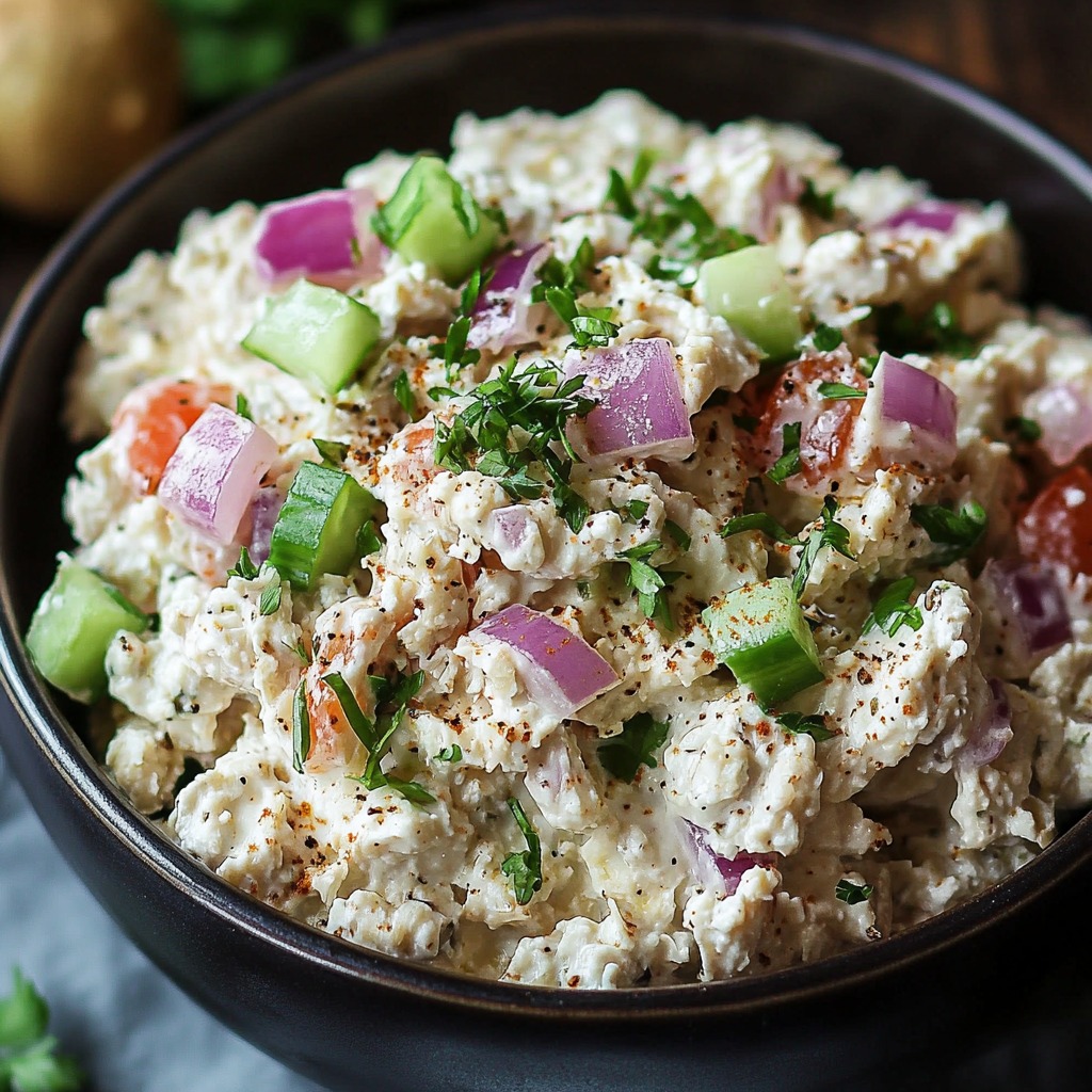 Deliciosa Ensalada de Atún con Requesón Alta en Proteínas