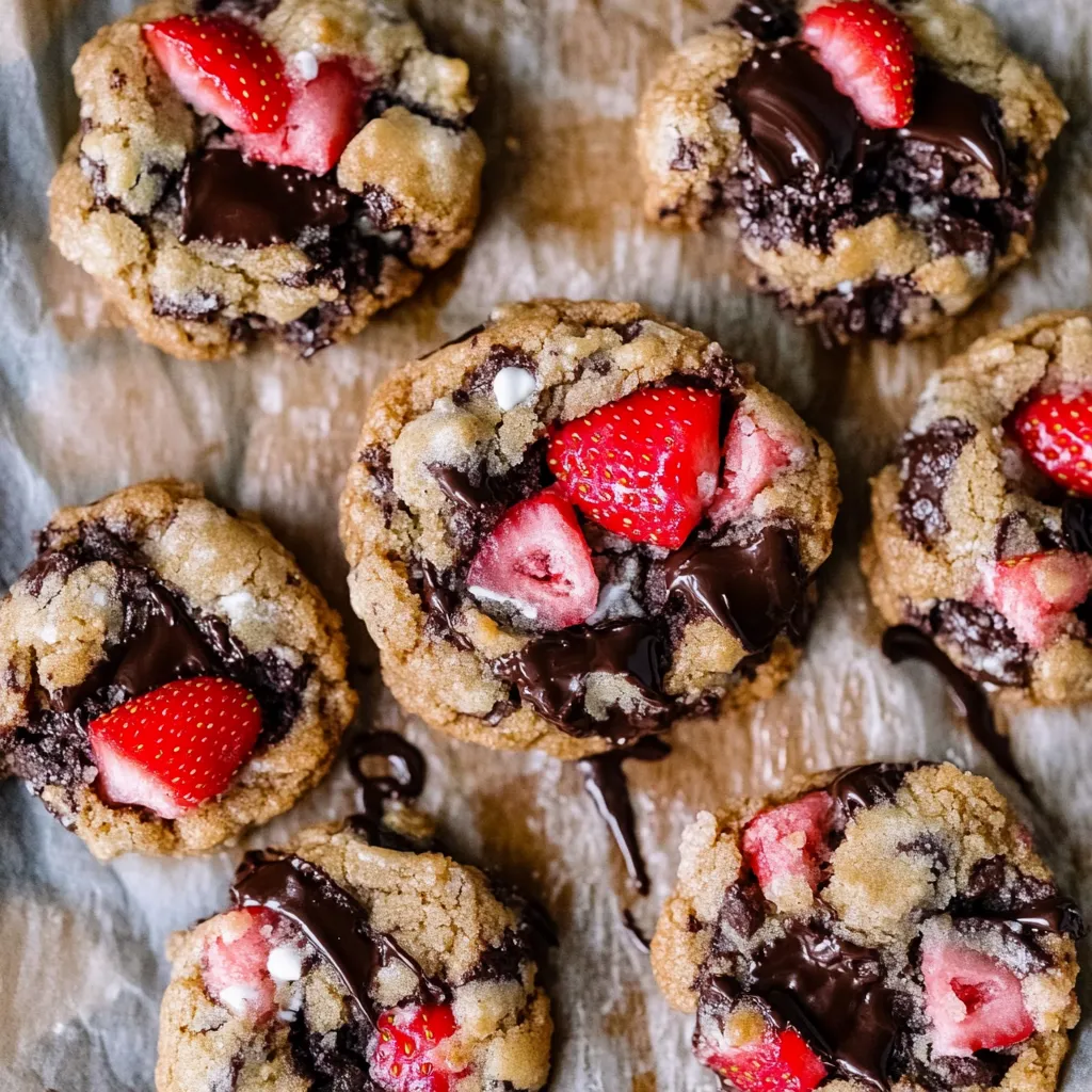 Receta de Galletas Suaves de Fresa y Chocolate Negro