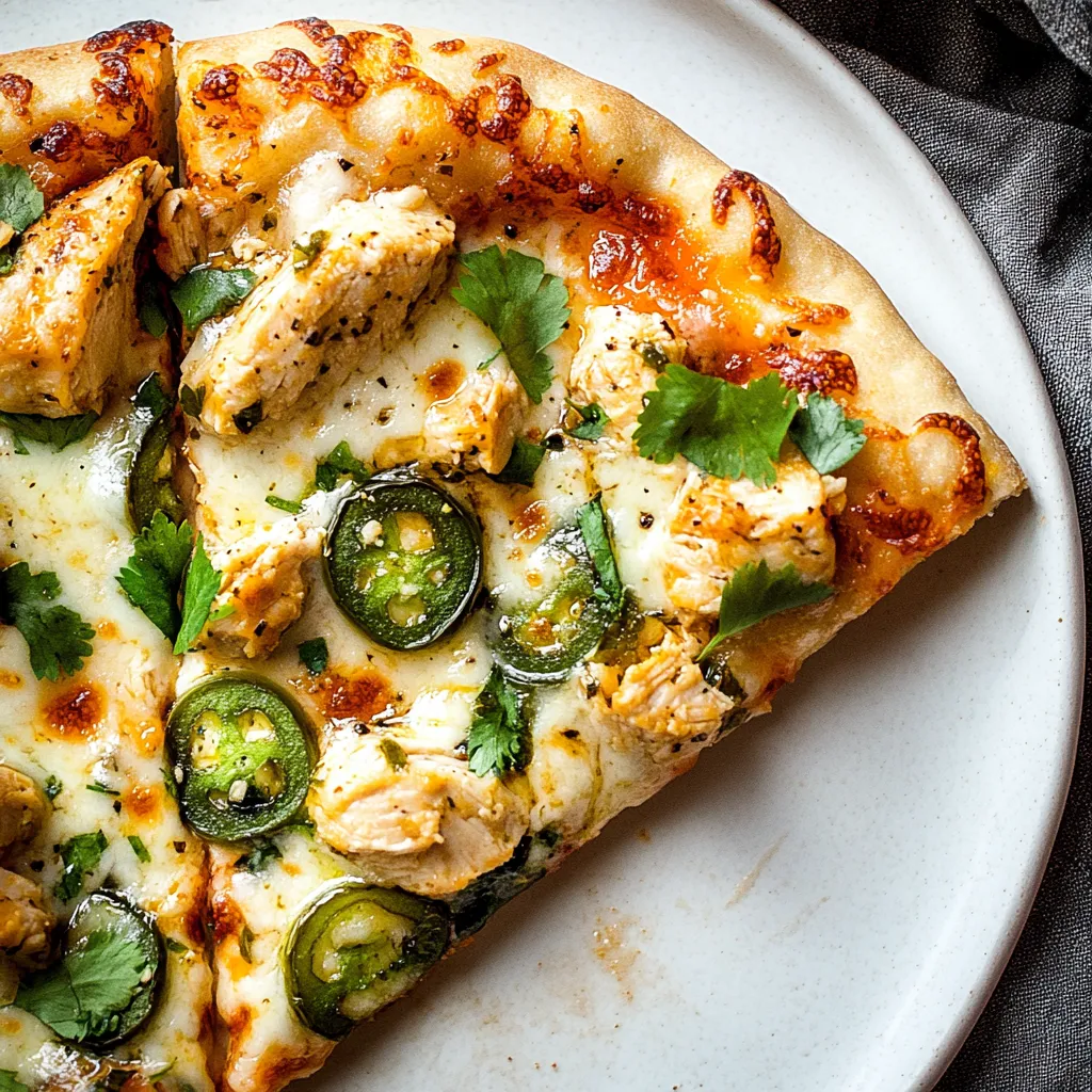 Pizza de Pollo Picante y Jalapeños Encurtidos