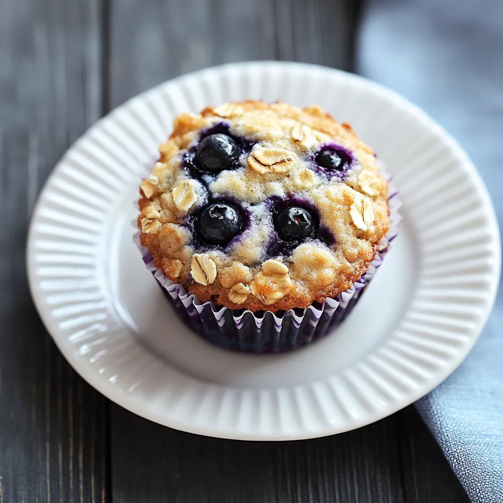 Deliciosos muffins de arándanos con avena y yogur