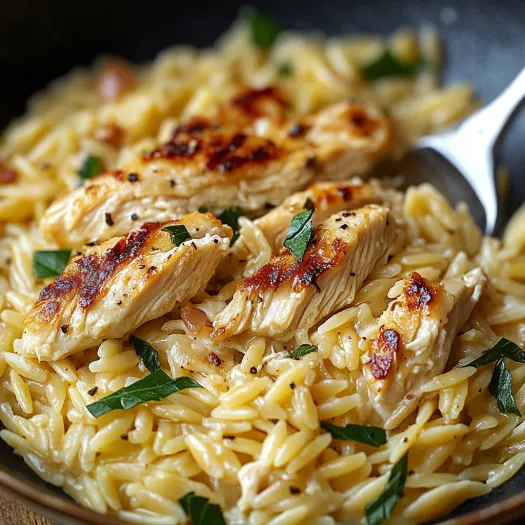 Pollo en Salsa Cremosa con Orzo