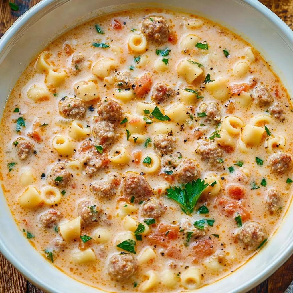 Sopa Cremosa de Chorizo con Pasta