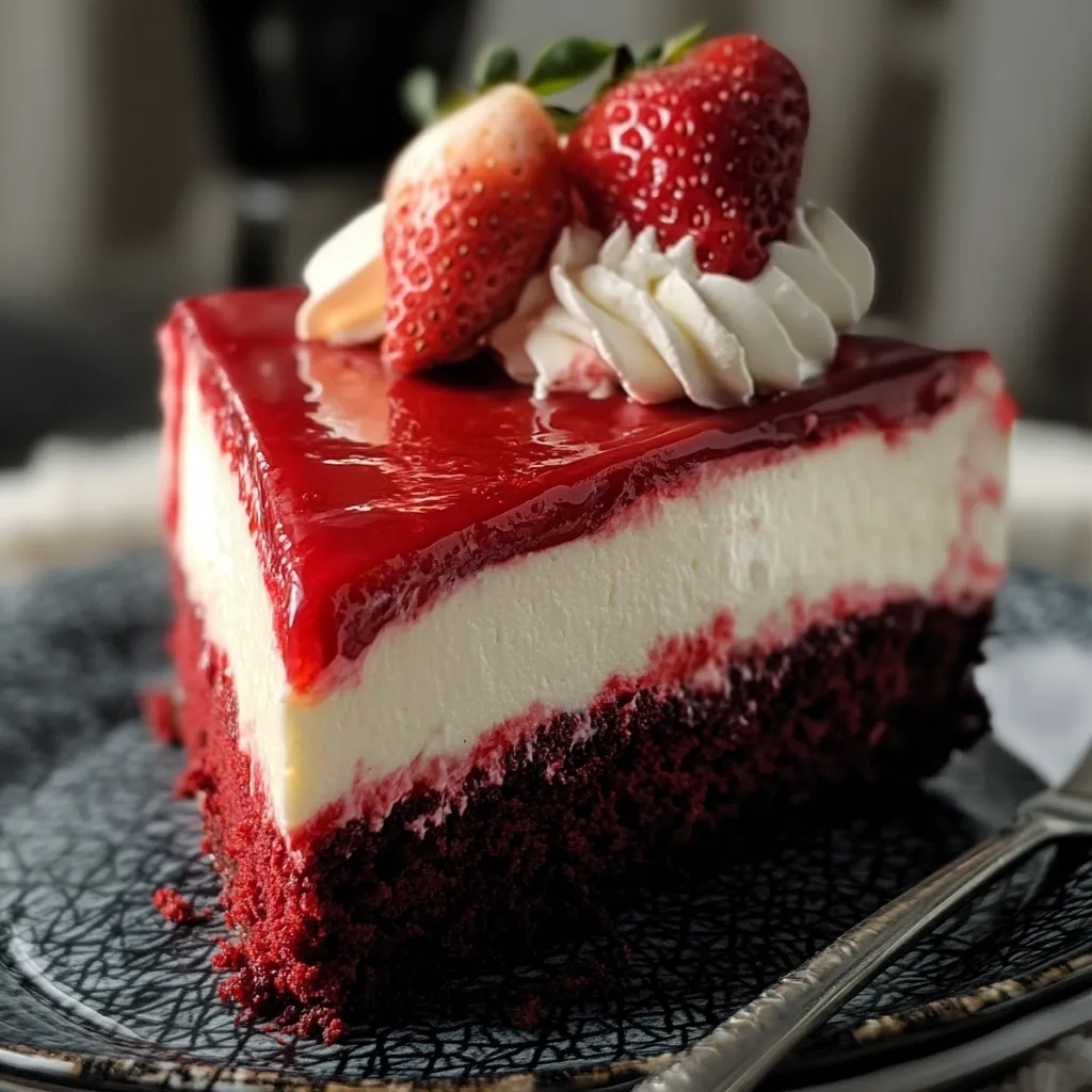 Deliciosa Tarta de Queso Red Velvet con Fresas