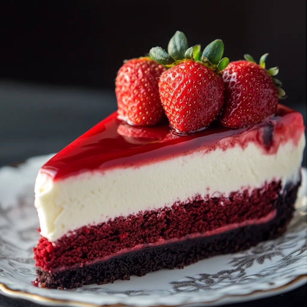 Tarta de Queso Red Velvet con Fresas