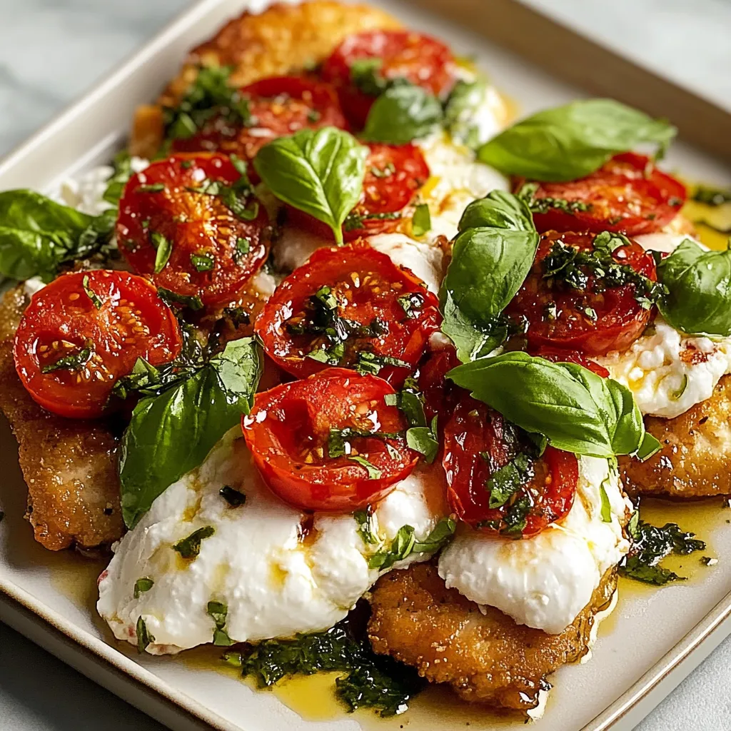 Deliciosas Milanesas de Pollo con Albahaca, Tomates Asados y Queso Oaxaca