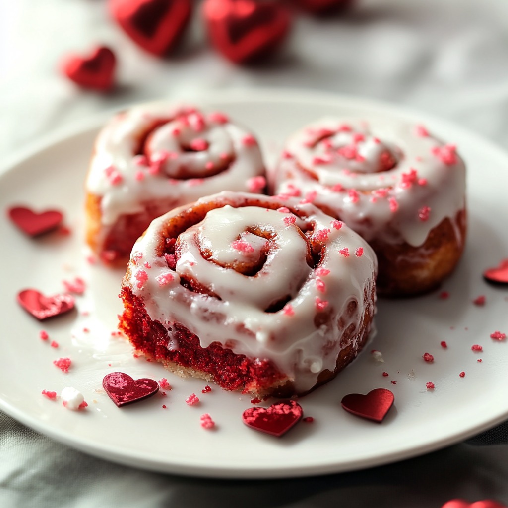 Rollos de Canela Red Velvet para San Valentín