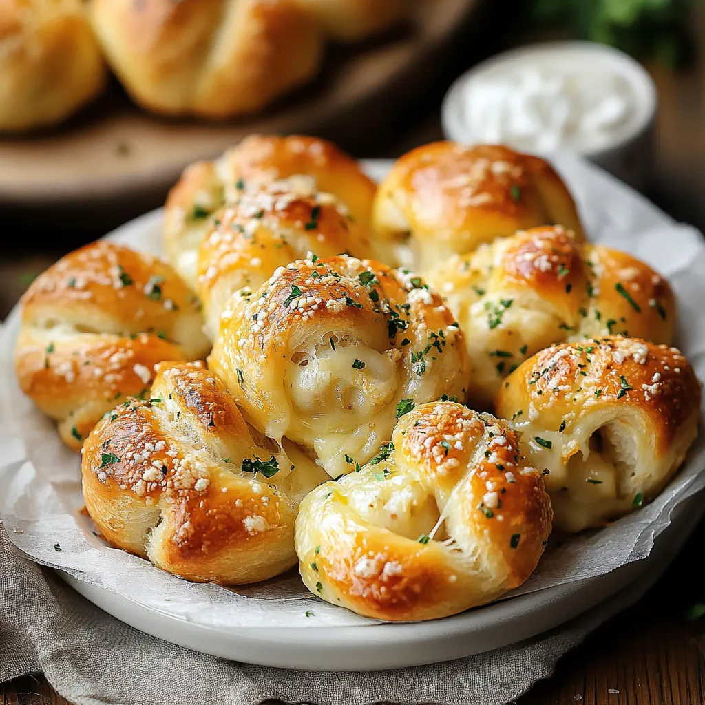 Nudos de Ajo Rellenos de Queso Fáciles