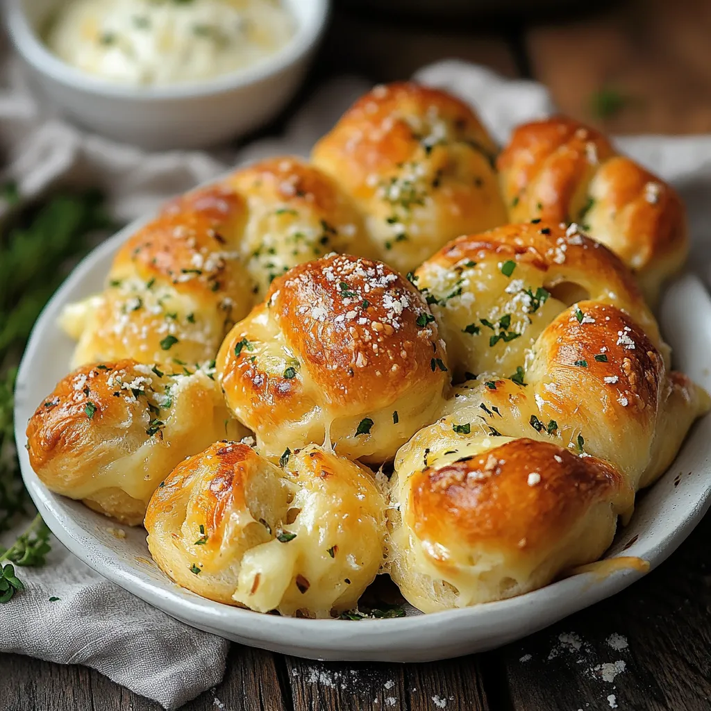 Deliciosos Nudos de Ajo Rellenos de Queso