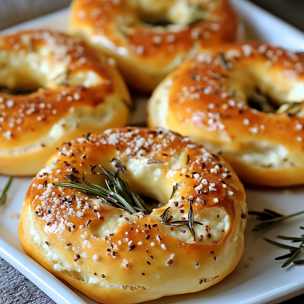 Deliciosos Pretzels Suaves Rellenos de Mozzarella con Romero y Parmesano