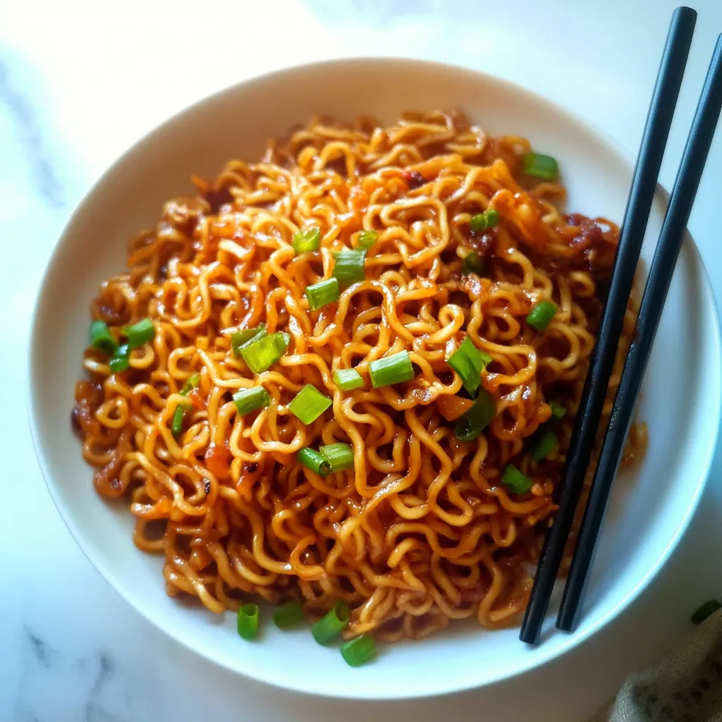 fideos ramen picantes sazonados