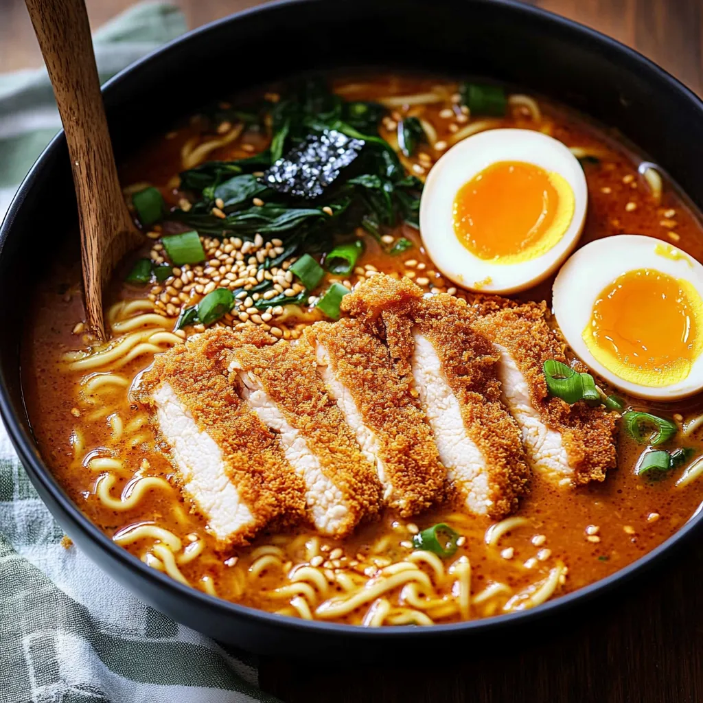 Receta de Ramen de Miso Picante con Pollo Katsu en 30 Minutos