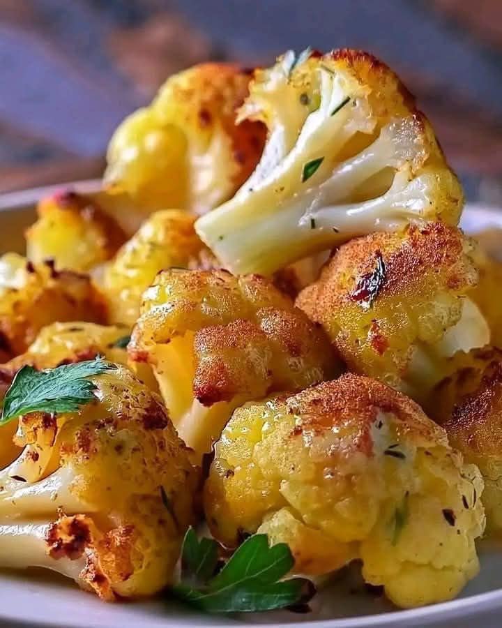 Coliflor de Ajo con Queso Parmesano 🧄🧀