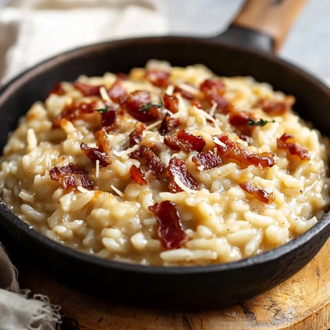 Risotto de Cebolla Caramelizada, Tocino y Queso