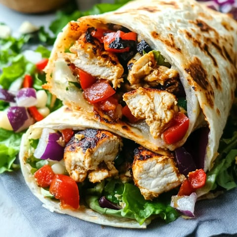 Wraps sabrosos de pollo mediterraneo