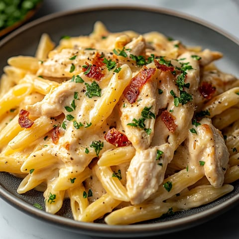 Penne con Pollo Ranch y Tocino