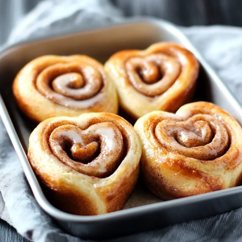 Rollos de Canela con Forma de Corazon para San Valentin