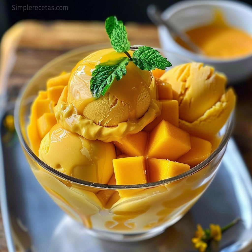 Helado de Mango y Yoghurt Casero