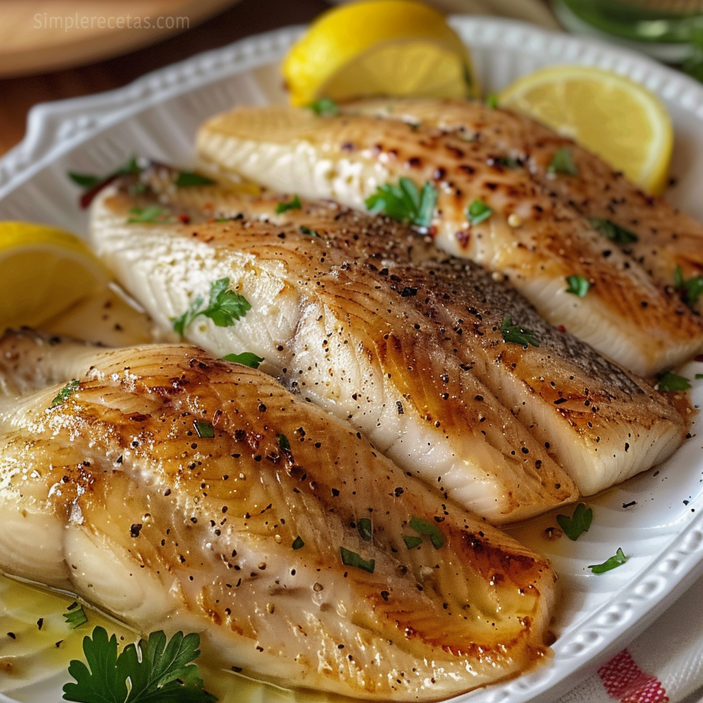 Tilapia Dorada en Sartén con Mantequilla, Limón y Hierbas