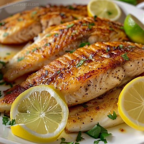 Tilapia Dorada en Sartén con Mantequilla, Limón y Hierbas